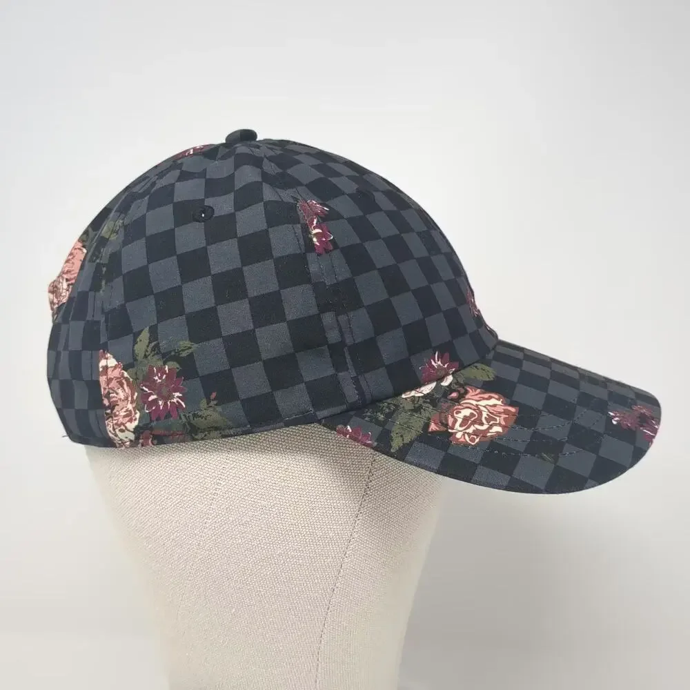 Vans Black & Gray Checkerboard Floral Baseball Cap
